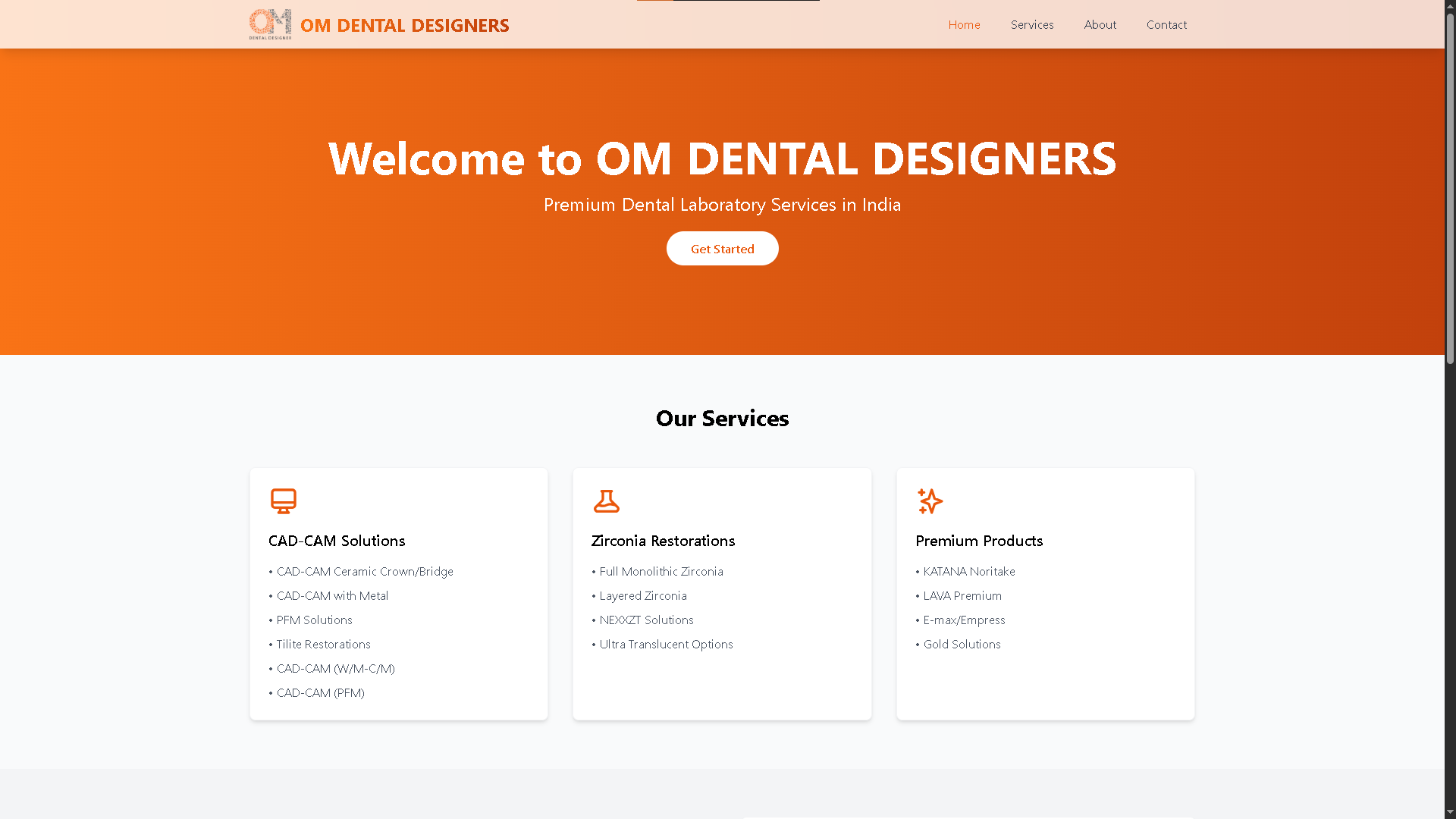 OM Dental Designers Website